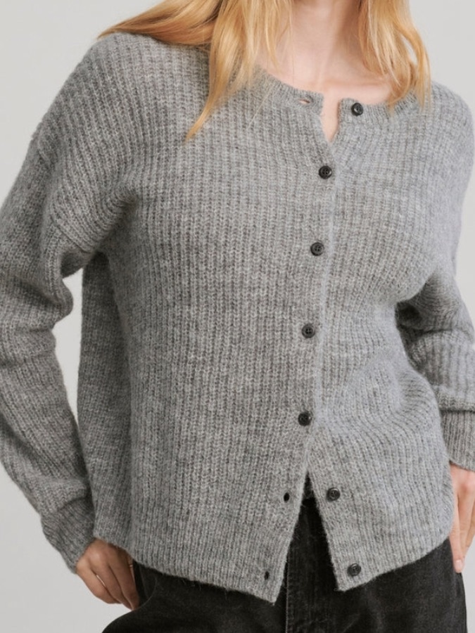 Jenni Kayne Hayes Crewneck Cardigan. Grey. Size M. Nwt.